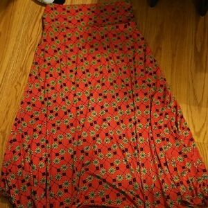Luluroe Floral Red Maxi Skirt